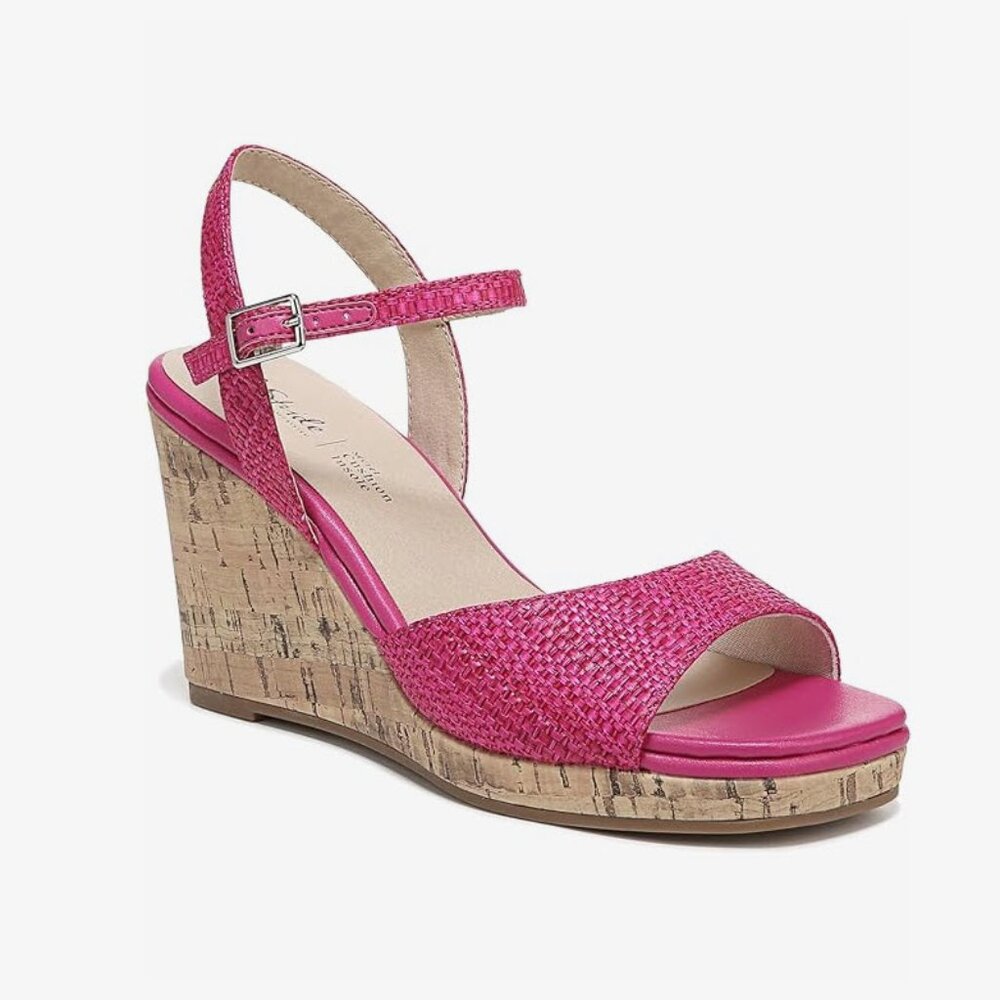 NEW/NEVER WORN: Life Stride Island Time Wedge - RASPBERRY